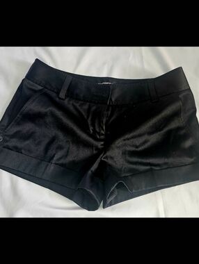 Black Satin-Look Dress Shorts